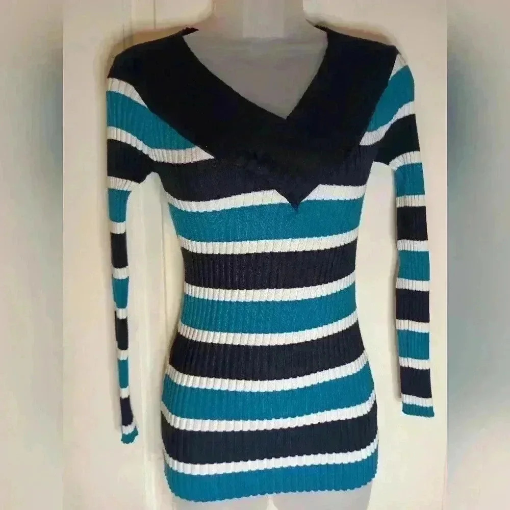 2/$30 love by design Nautical Striped Preppy Casual sweater - (#597)